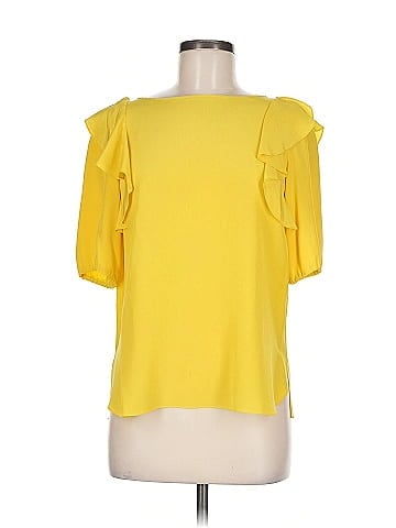 Tibi Short Sleeve Silk Top (view 1)