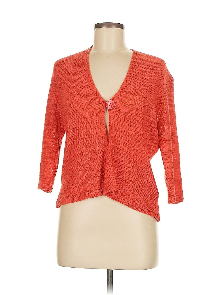 August Silk Orange Red Cardigan Size M - photo 1