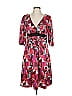Bisou Bisou 100% Polyester Print Pink Cocktail Dress Size 12 - photo 1