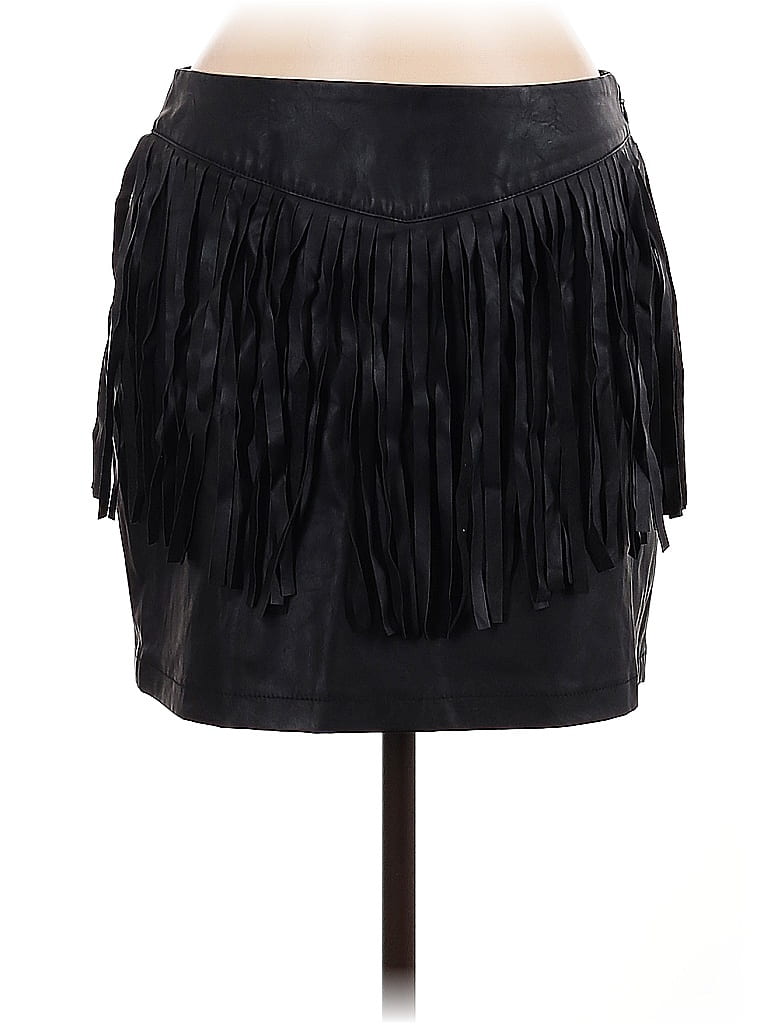 Jack by BB Dakota 100% Polyurethane Black Faux Leather Skirt Size 8 - photo 1