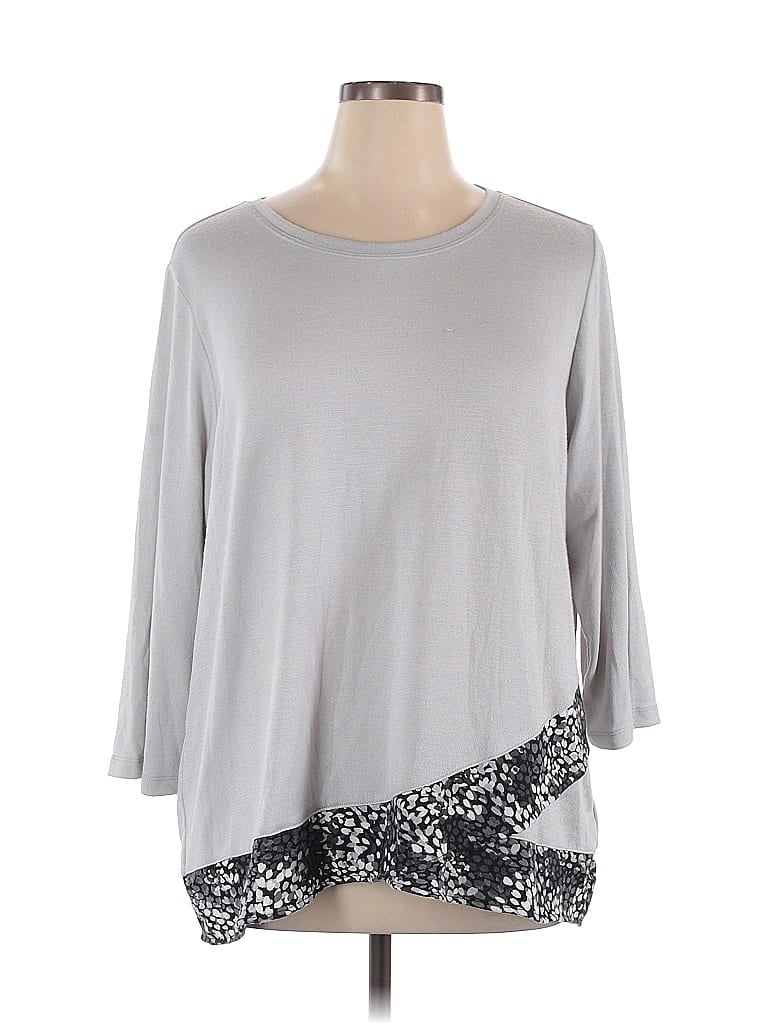 Ruby Rd. Silver Pullover Sweater Size 1X - photo 1