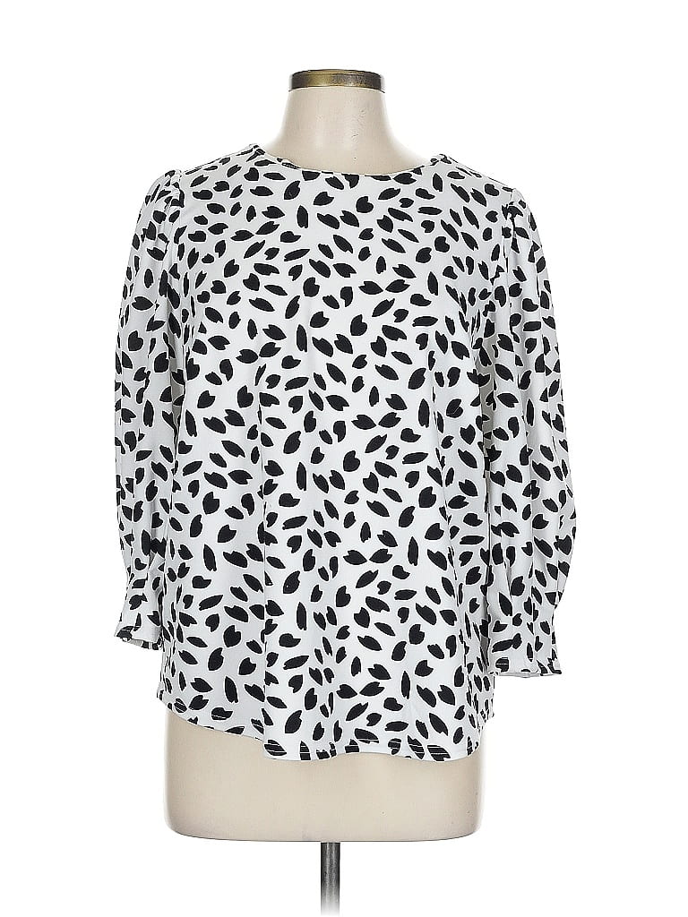 Pre-owned Melloday 3/4 Sleeve Blouse In White