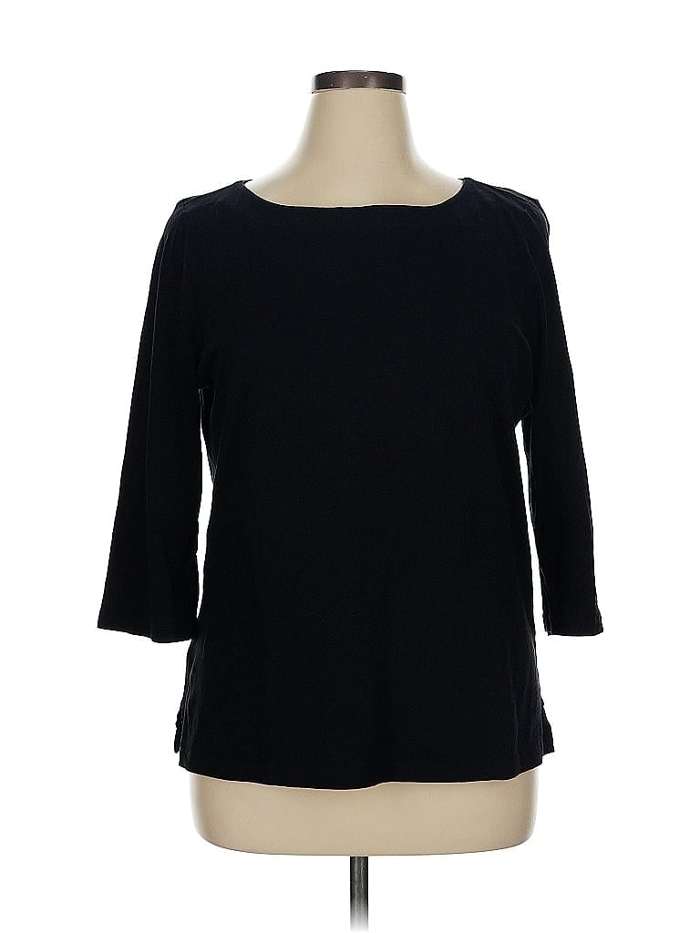 Pre-owned Ann Taylor Loft Outlet 3/4 Sleeve T-shirt In Black