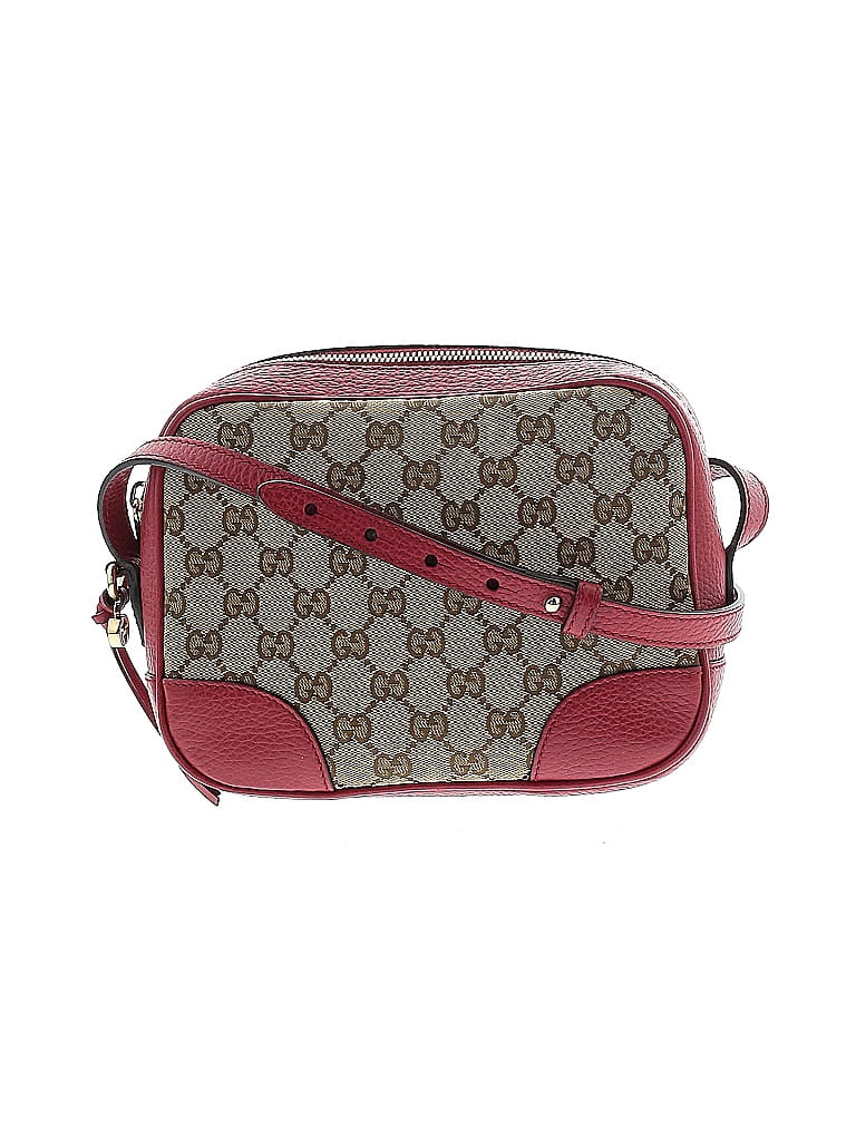 Gucci 100% Canvas Burgundy Red GG Canvas and Leather Mini Bree Crossbody Bag One size - photo 1