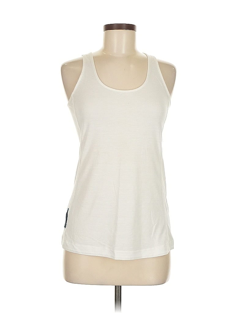 Pre-owned Under Armour Tank Top Ivory Halter Neckline Tops In White