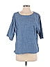 Purejill 100% Cotton Blue Short Sleeve Blouse Size XS - photo 1
