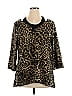 Belle By Kim Gravel Print Black Gold 3/4 Sleeve T-Shirt Size XL - photo 1