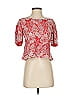 Solitaire 100% Rayon Red Short Sleeve Blouse Size S - photo 1