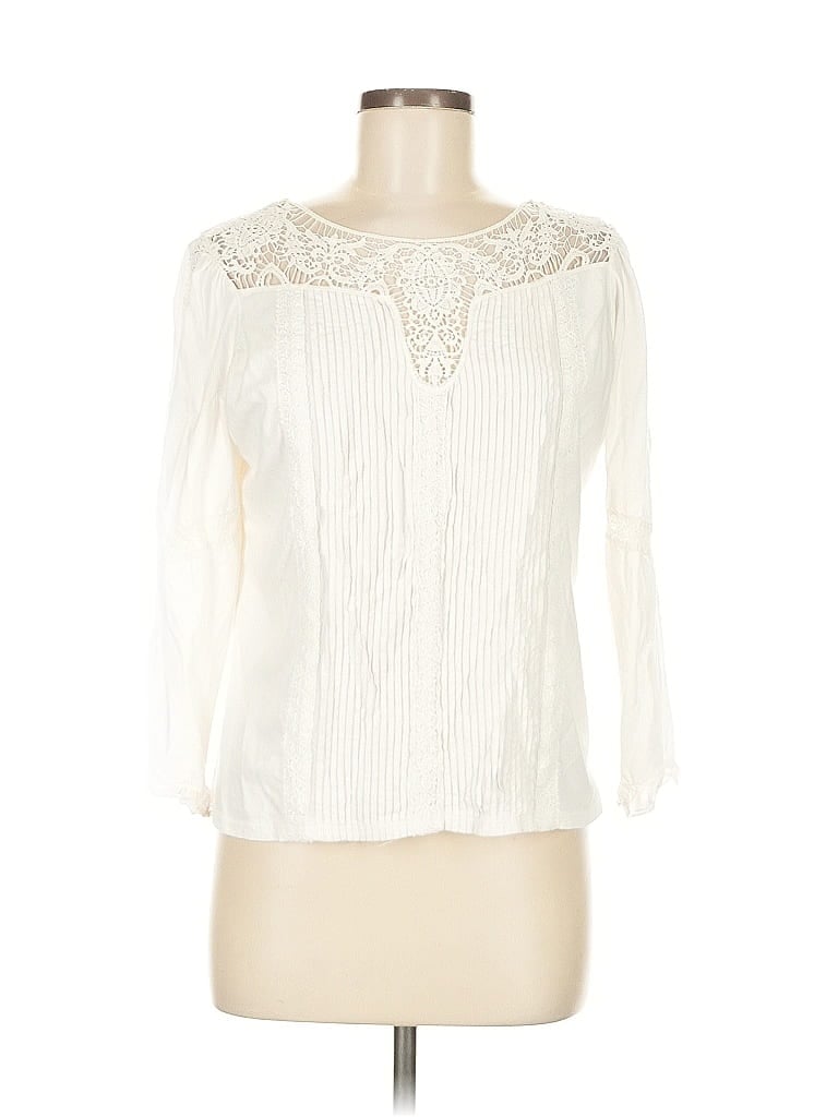Tiny 100% Cotton Ivory 3/4 Sleeve Blouse Size M - photo 1