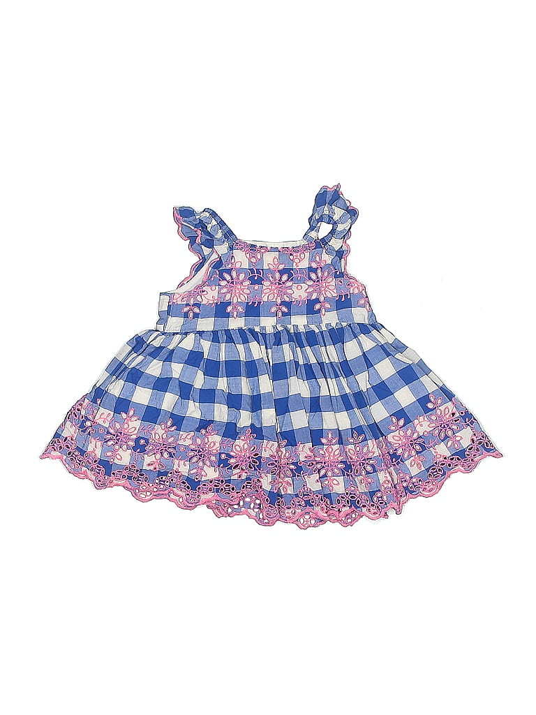 Baby Gap 100% Cotton Checkered-gingham Blue Dress Size 3-6 mo - photo 1