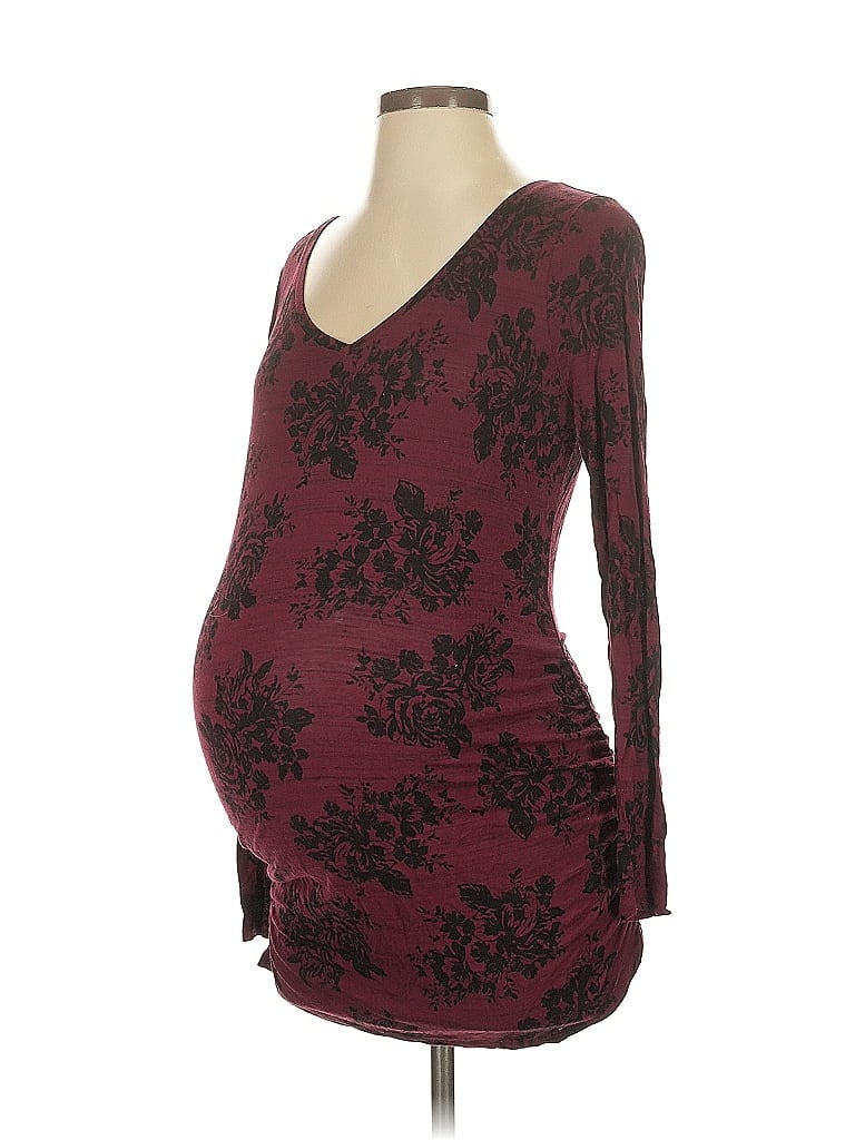 Motherhood Burgundy Long Sleeve Top Size S - photo 1