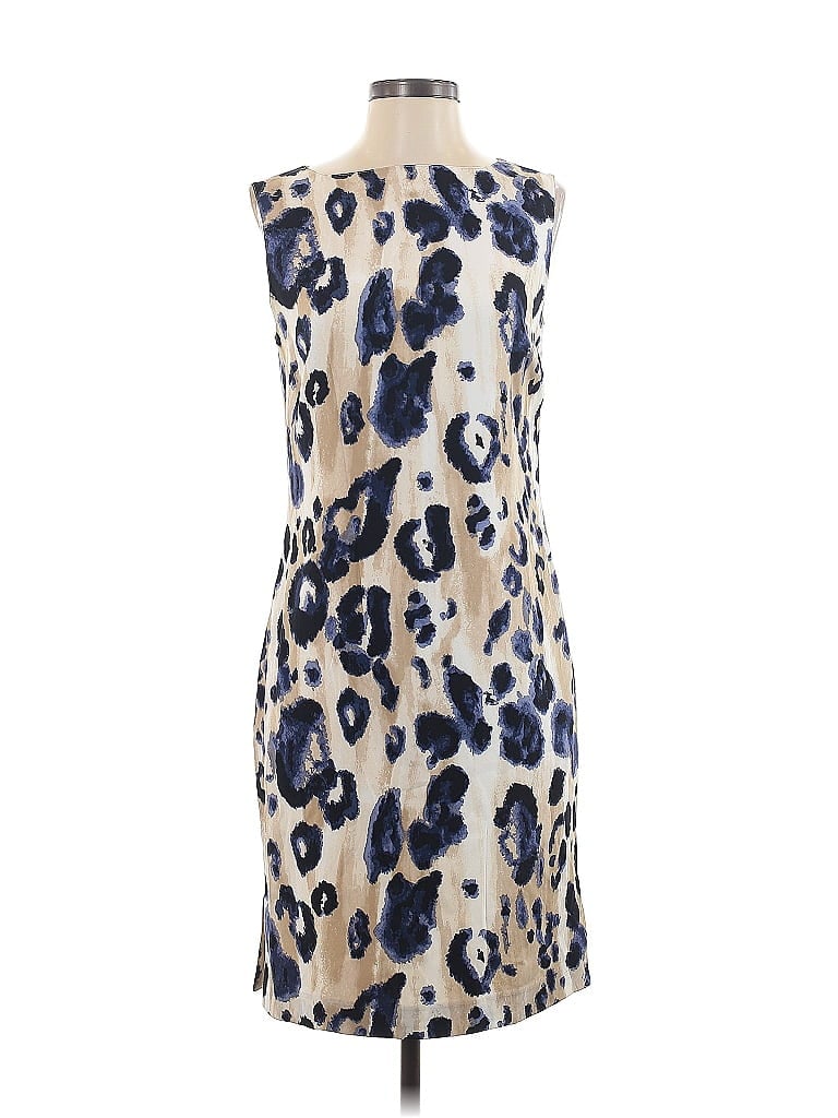 St. John Animal Print Blue Cocktail Dress Size 4 - photo 1