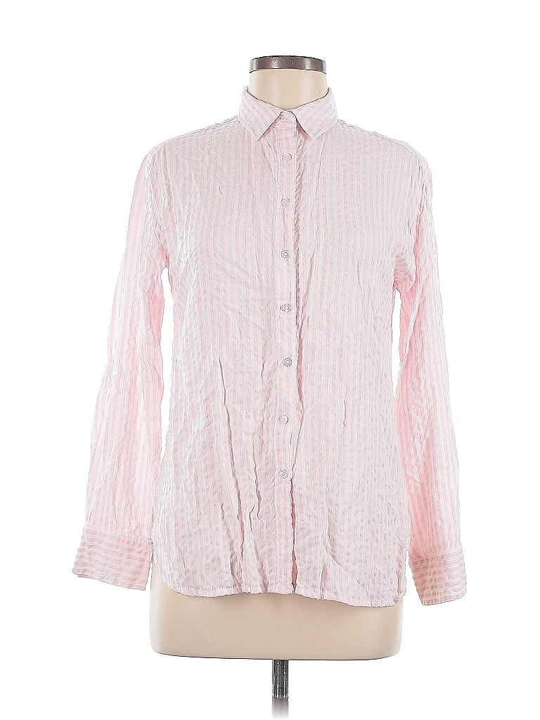 Pre-owned Neiman Marcus Long Sleeve Blouse In Pink