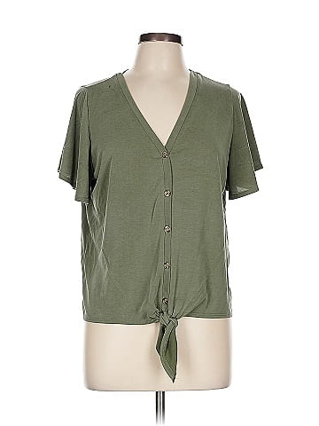 Green Envelope Short Sleeve Henley (view 1)