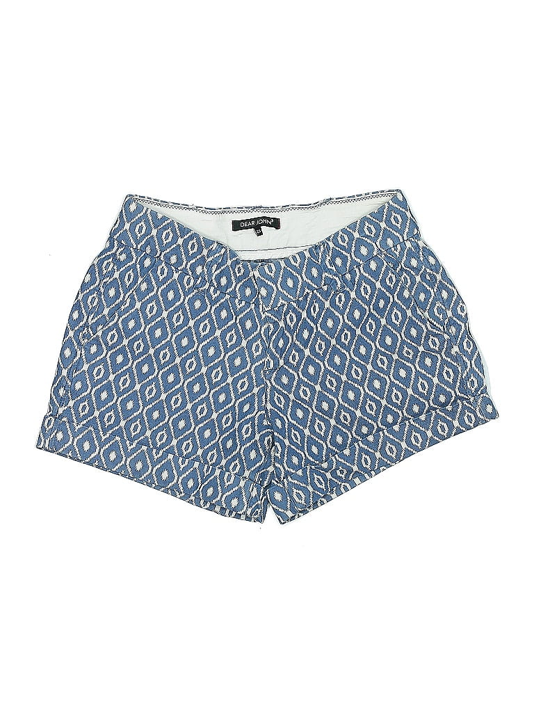 Dear John Chevron-herringbone Blue Shorts Size 25 waist - photo 1