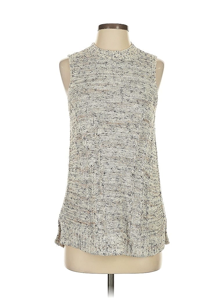 Pre-owned Ann Taylor Loft Sweater Vest In Silver