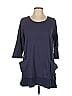 LOGO by Lori Goldstein Blue 3/4 Sleeve Top Size L - photo 1