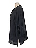 Lafayette 148 New York 100% Silk Black Blue 3/4 Sleeve Silk Top Size L - photo 5