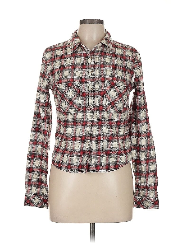 Pre-owned Bdg Long Sleeve Button Down Shirt In Red