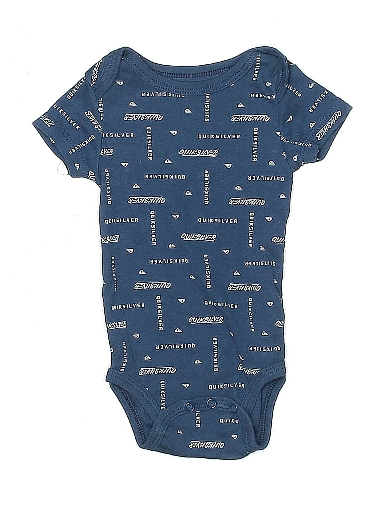 Pre-owned Silver Babies' Short Sleeve Onesie In Blue