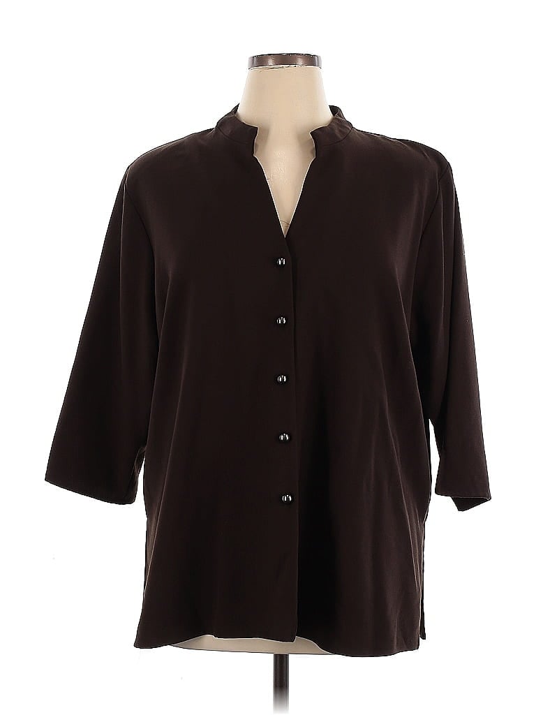 Susan Graver Brown 3/4 Sleeve Blouse Size 1X - photo 1