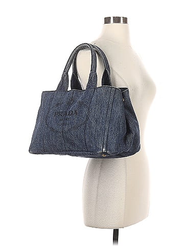 Prada Enameled Metal Triangle Canapa Shoulder Bag (view 2)