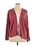 LOGO by Lori Goldstein Burgundy Cardigan Size XL - photo 1