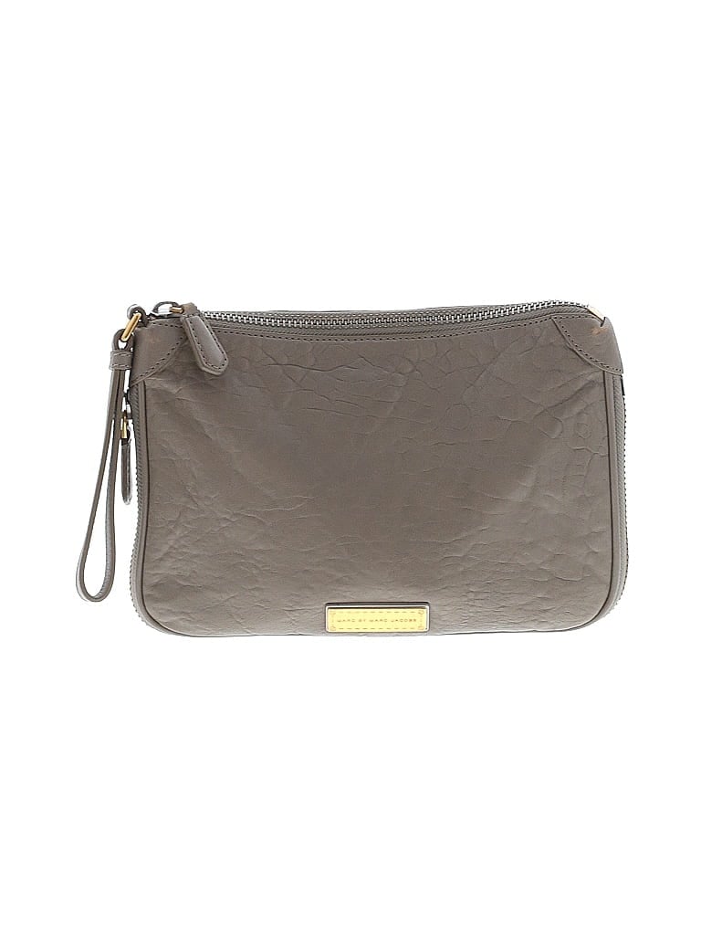 Marc by Marc Jacobs 100% Leather Gray Leather Wristlet One size - photo 1