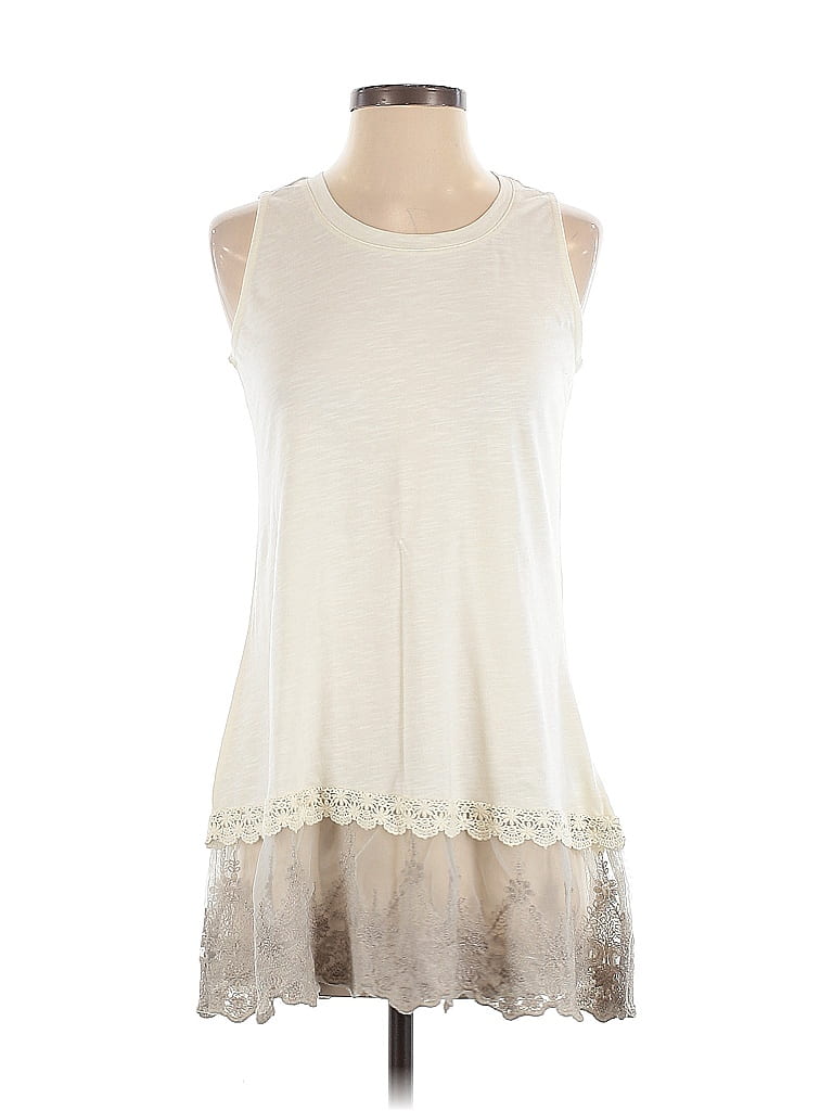 LOGO by Lori Goldstein Ivory Casual Dress Size S - photo 1