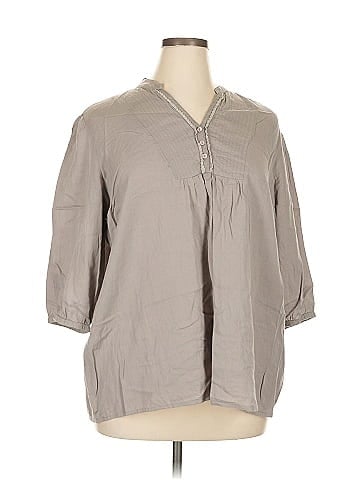 Thyme 3/4 Sleeve Button-Down Shirt (view 1)