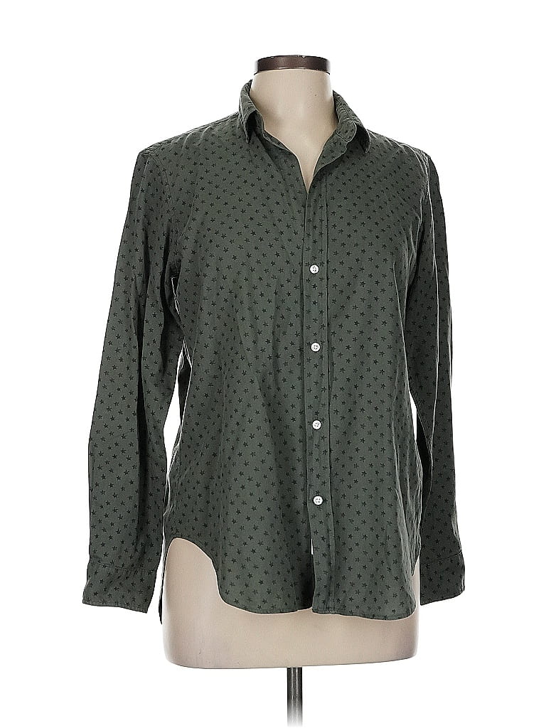 Frank & Eileen 100% Cotton Polka Dots Green Long Sleeve Button-Down Shirt Size M - photo 1