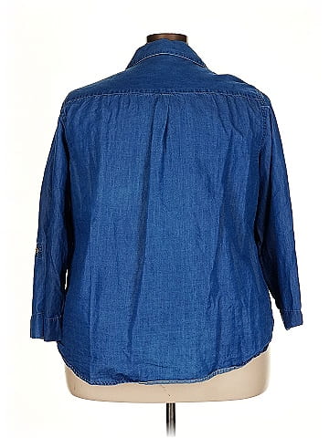 Jones New York Signature 3/4 Sleeve Button-Down Shirt (view 2)