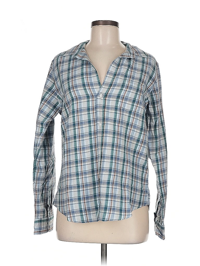 Frank & Eileen 100% Cotton Plaid Blue Long Sleeve Button-Down Shirt Size M - photo 1