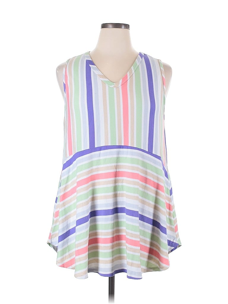 Honeyme Stripes White Casual Dress Size XL - photo 1