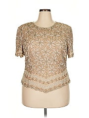 David's Bridal Short Sleeve Silk Top