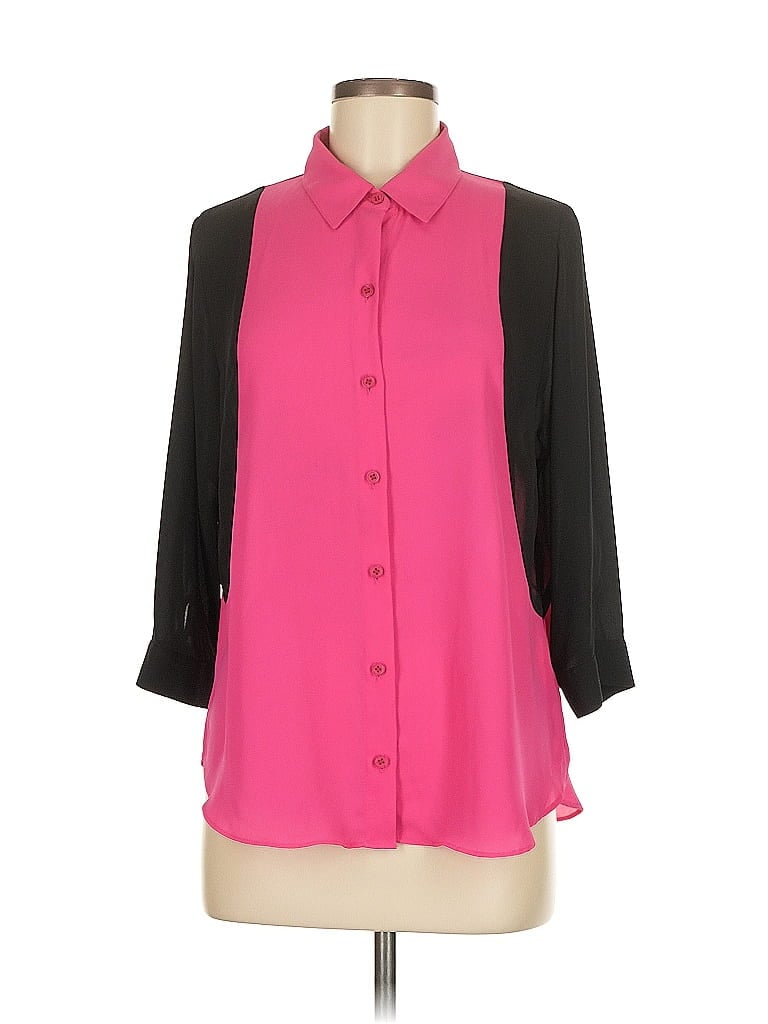 Pre-owned I.n. Studio 3/4 Sleeve Blouse In Pink