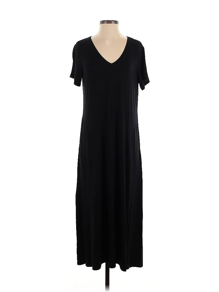 Belle By Kim Gravel Solid Black Casual Dress Size S - photo 1