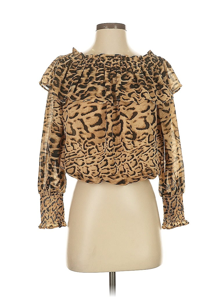 Pre-owned Express Long Sleeve Blouse In Gold