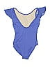 Minelli 100% Polyester Solid Blue One Piece Swimsuit Size 4 - photo 2