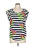 Charming Charlie 100% Polyester Floral Blue Sleeveless T-Shirt Size L - photo 1