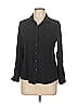 Cosmic Blue Love 100% Rayon Black Long Sleeve Blouse Size L - photo 1