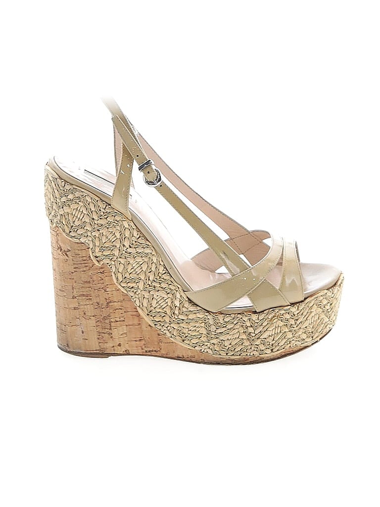 Giorgio Armani Ivory Tan Wedges Size 8 - photo 1