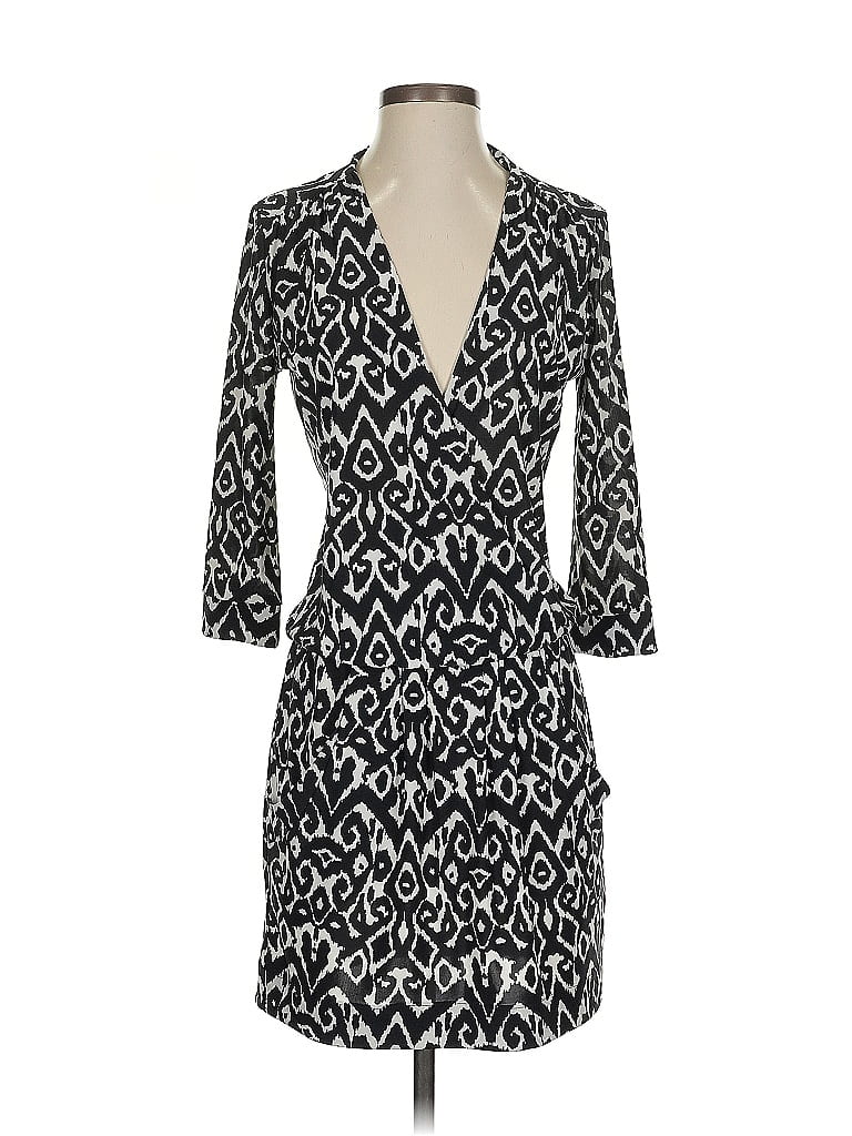 Veronica M. Print Black Casual Dress Size XS - photo 1