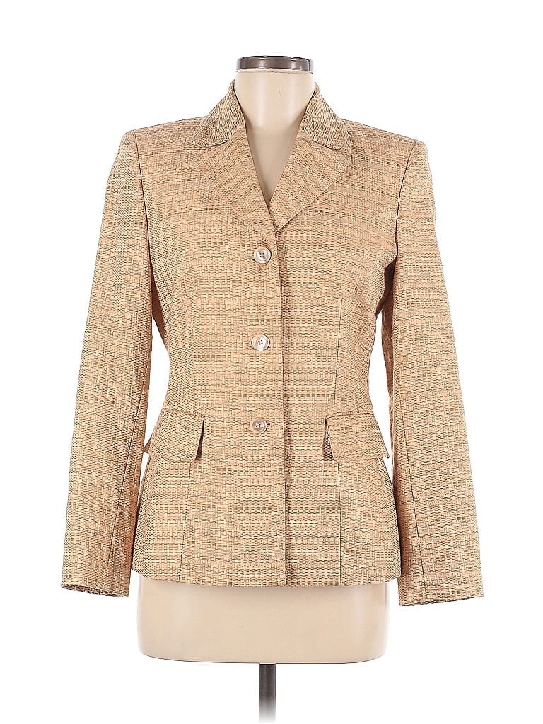 Le Suit Tweed Tan Orange Blazer Size 6 - photo 1
