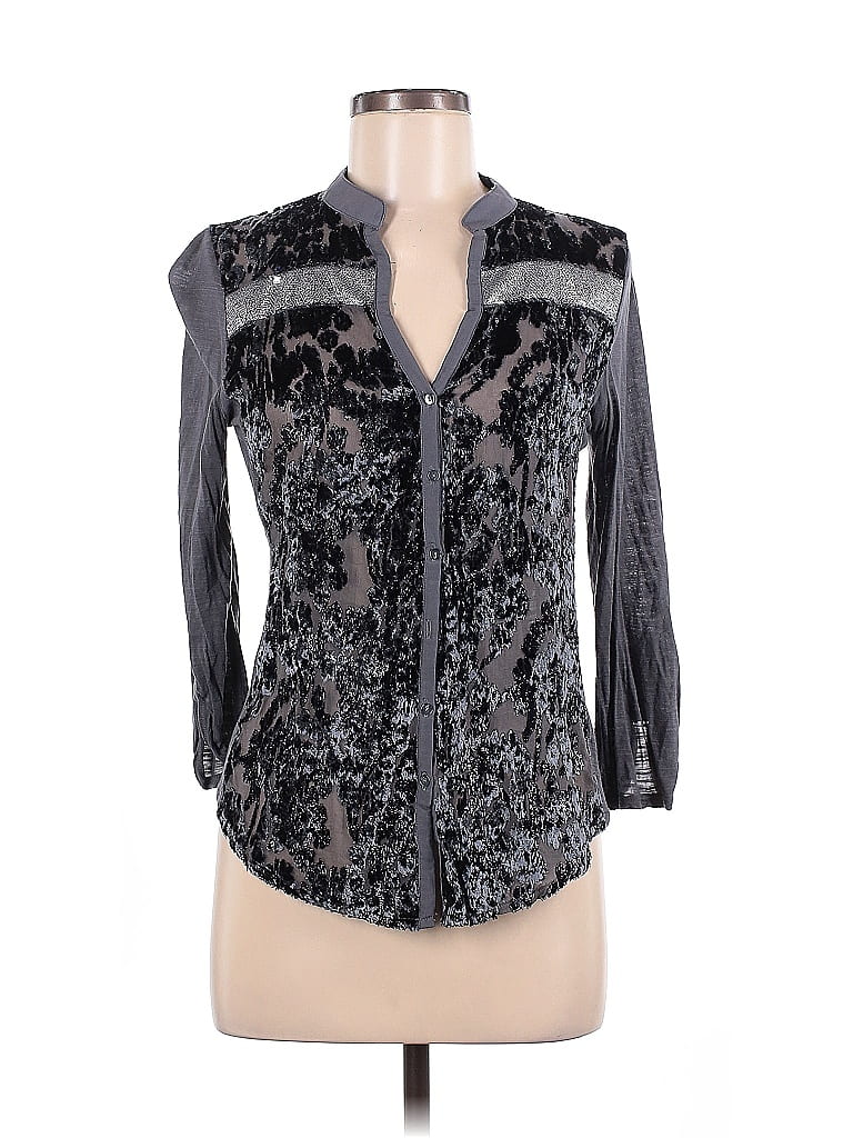 Tiny 100% Viscose Silver 3/4 Sleeve Blouse Size M - photo 1