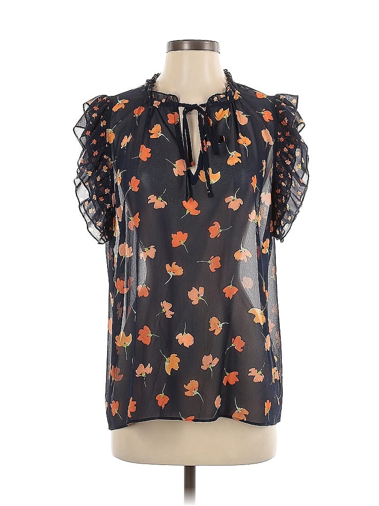 Pre-owned Cabi Short Sleeve Blouse In Black