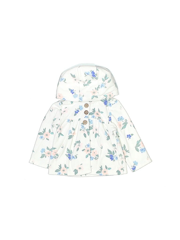 Carter's 100% Polyester Floral White Raincoat 9-12 MO / 12 MO - photo 1