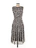 Connected Apparel 100% Polyester Paisley Gray Brown Cocktail Dress Size 8 - photo 2