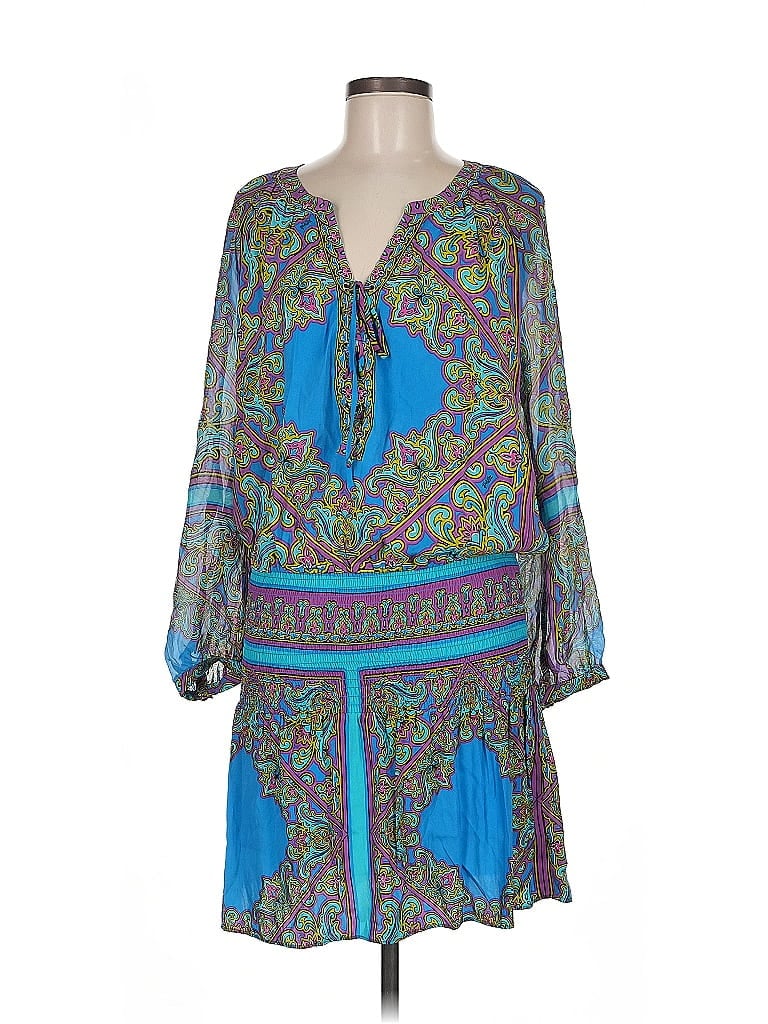 Hale Bob 100% Silk Paisley Blue Casual Dress Size M - photo 1