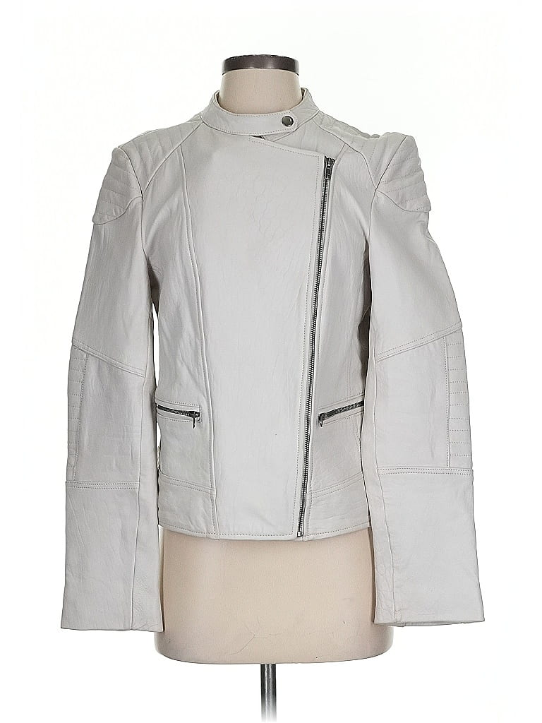 Pre-owned Cupcakes And Cashmere Leather Jacket In Gray